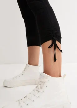 bonprix Hosen|Bekleidung·Kleider^Capri-Leggings mit Raffung (2er Pack) weiß+schwarz