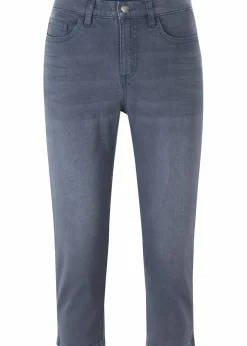 bonprix Bekleidung·Shirts & Tops|Jeans^Capri-Ultra-Soft-Jeans blaugrau used