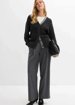 bonprix Bekleidung·Umstandsmode|Bekleidung·Jeans^Cardigan aus reiner Baumwolle anthrazit meliert/grau meliert