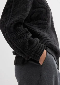bonprix Bekleidung·Umstandsmode|Bekleidung·Jeans^Cardigan aus reiner Baumwolle anthrazit meliert/grau meliert