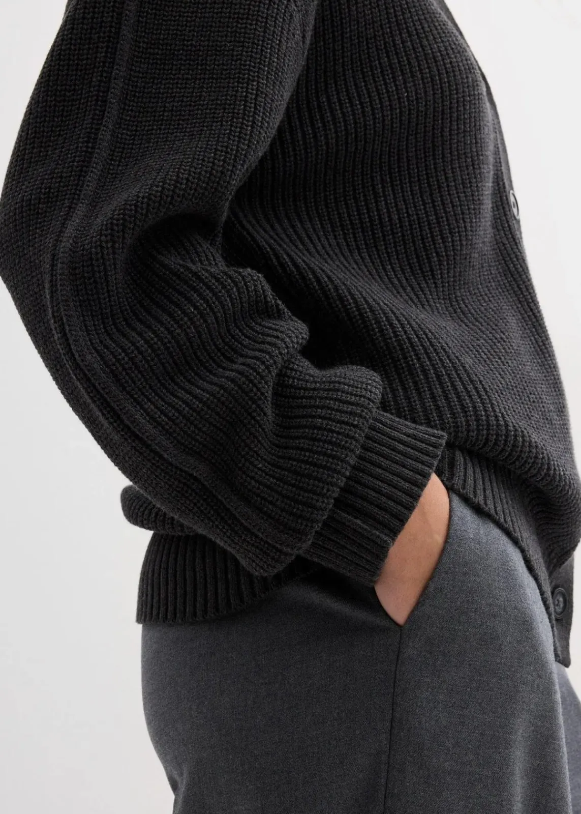 bonprix Bekleidung·Umstandsmode|Bekleidung·Jeans^Cardigan aus reiner Baumwolle anthrazit meliert/grau meliert