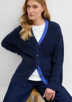 bonprix Bekleidung·Umstandsmode|Bekleidung·Jeans^Cardigan aus reiner Baumwolle dunkelblau/edelsteinblau
