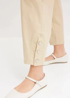 bonprix Bekleidung·Kleider|Hosen^Cargohose aus Baumwolle mit Stretch grünbeige