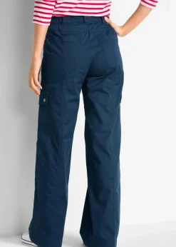 bonprix Hosen|Bekleidung·Kleider^Cargohose aus Baumwolle, Mid Waist dunkelblau