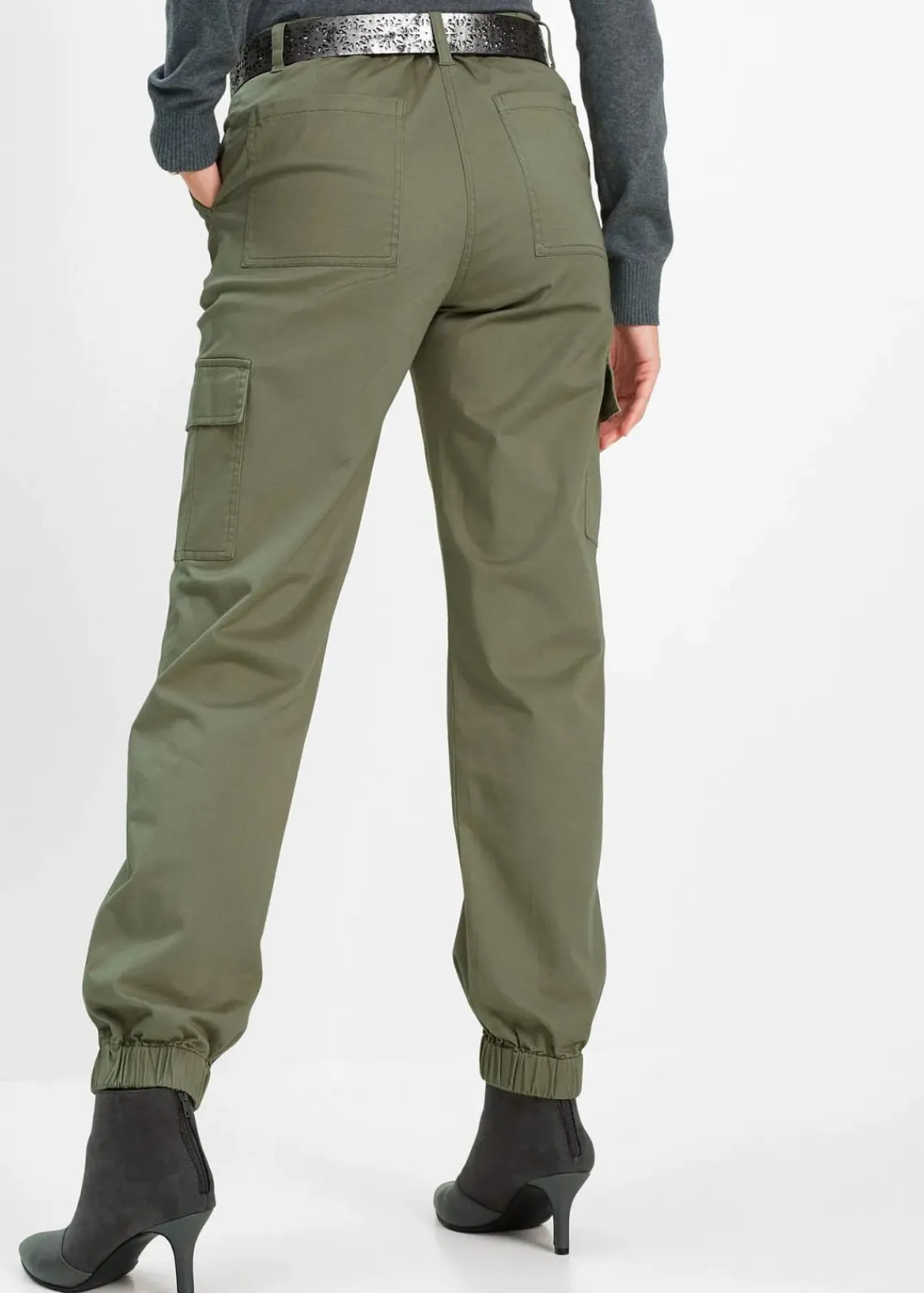 bonprix Hosen|Bekleidung·Kleider^Cargo-Hose aus Baumwolle mit Stretch oliv