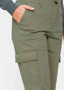 bonprix Hosen|Bekleidung·Kleider^Cargo-Hose aus Baumwolle mit Stretch oliv