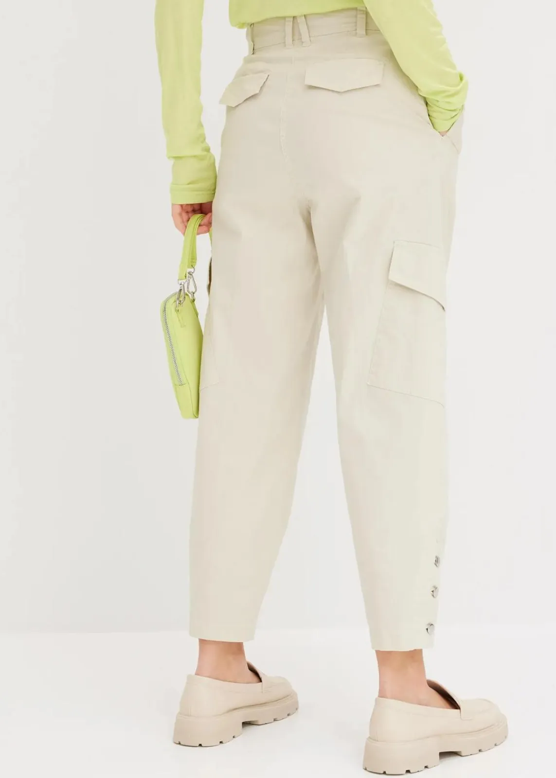 bonprix Hosen|Bekleidung·Kleider^Cargohose aus Baumwolle mit Stretch natur