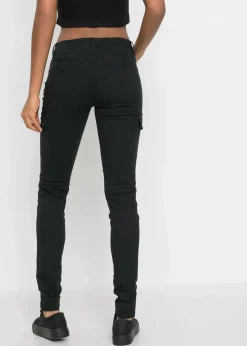 bonprix Hosen^Cargohose aus elastischem Baumwoll-Mix schwarz