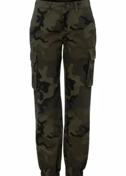 bonprix Bekleidung·Kleider|Hosen^Cargohose aus reiner Baumwolle dunkeloliv bedruckt