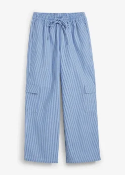 bonprix Hosen^Cargohose mit Bequembund blau/weiß gestreift