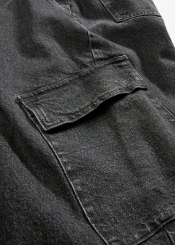 bonprix Jeans^Cargo-Jeans Mid Waist dunkelgrau denim
