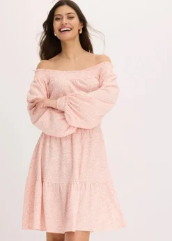 bonprix Kleider|Bekleidung·Pullover & Strickjacken^Carmen-Kleid rosa/weiß floral