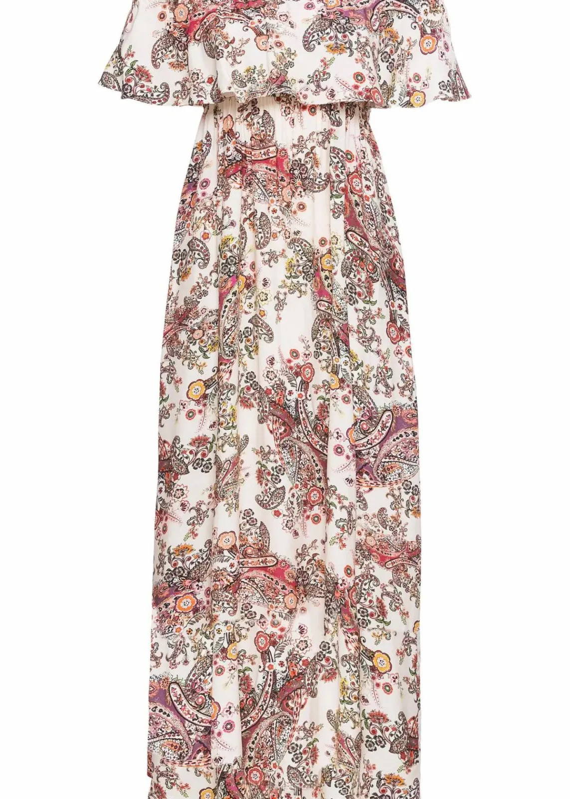 bonprix Kleider^Carmen-Kleid aus fließender Viskose beige paisley