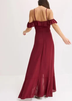 bonprix Festliche Mode|Kleider^Carmen-Kleid mit Volants rubinrot