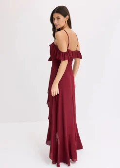 bonprix Festliche Mode|Kleider^Carmen-Kleid mit Volants rubinrot