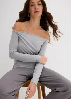 bonprix Shirts & Tops|Nachhaltigere Materialien^Carmenshirt aus leichtem Jersey schattengrau