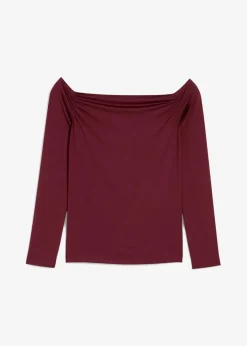 bonprix Nachhaltigere Materialien|Shirts & Tops^Carmenshirt aus leichtem Jersey dunkelbeere