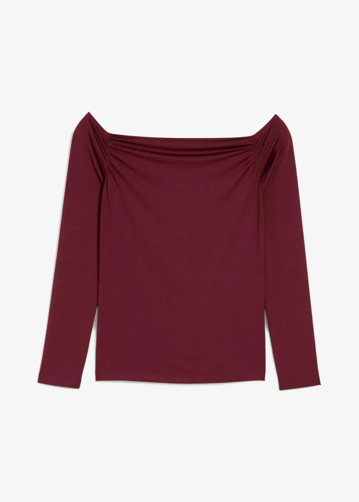 bonprix Nachhaltigere Materialien|Shirts & Tops^Carmenshirt aus leichtem Jersey dunkelbeere