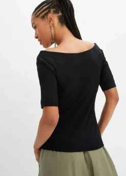 bonprix Shirts & Tops|Nachhaltigere Materialien^Carmenshirt in Viskose-Mix schwarz