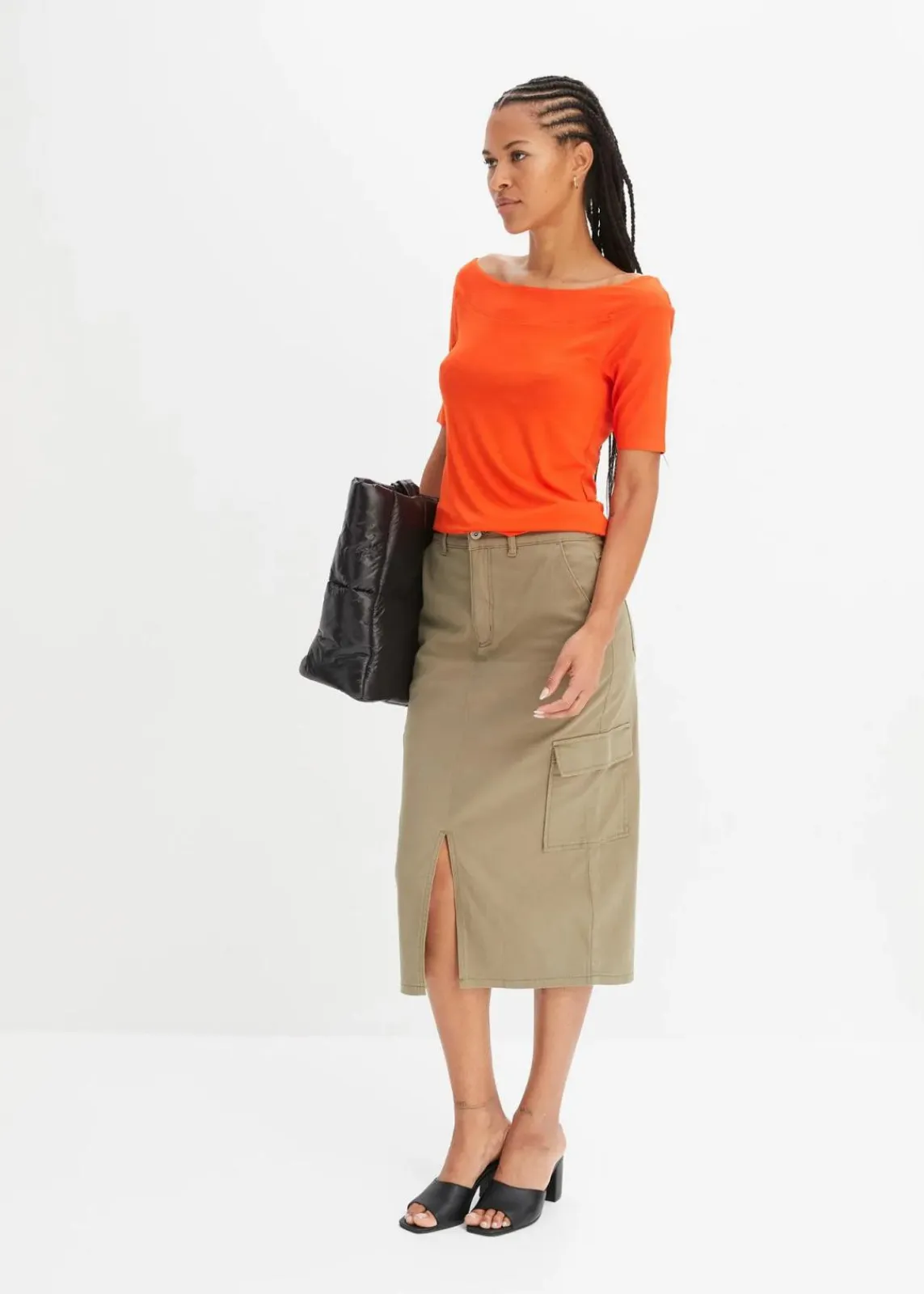 bonprix Nachhaltigere Materialien|Shirts & Tops^Carmenshirt in Viskose-Mix blutorange