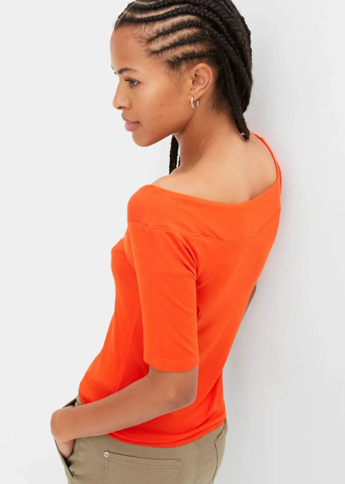 bonprix Nachhaltigere Materialien|Shirts & Tops^Carmenshirt in Viskose-Mix blutorange