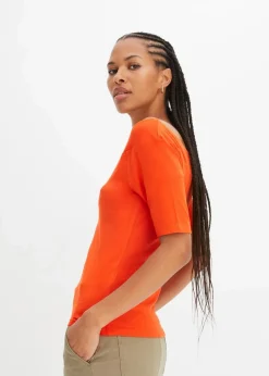 bonprix Nachhaltigere Materialien|Shirts & Tops^Carmenshirt in Viskose-Mix blutorange