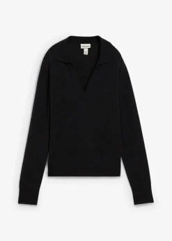 bonprix Premium|Strickmode^Cashmerepullover mit Good Cashmere Standard®-Anteil schwarz