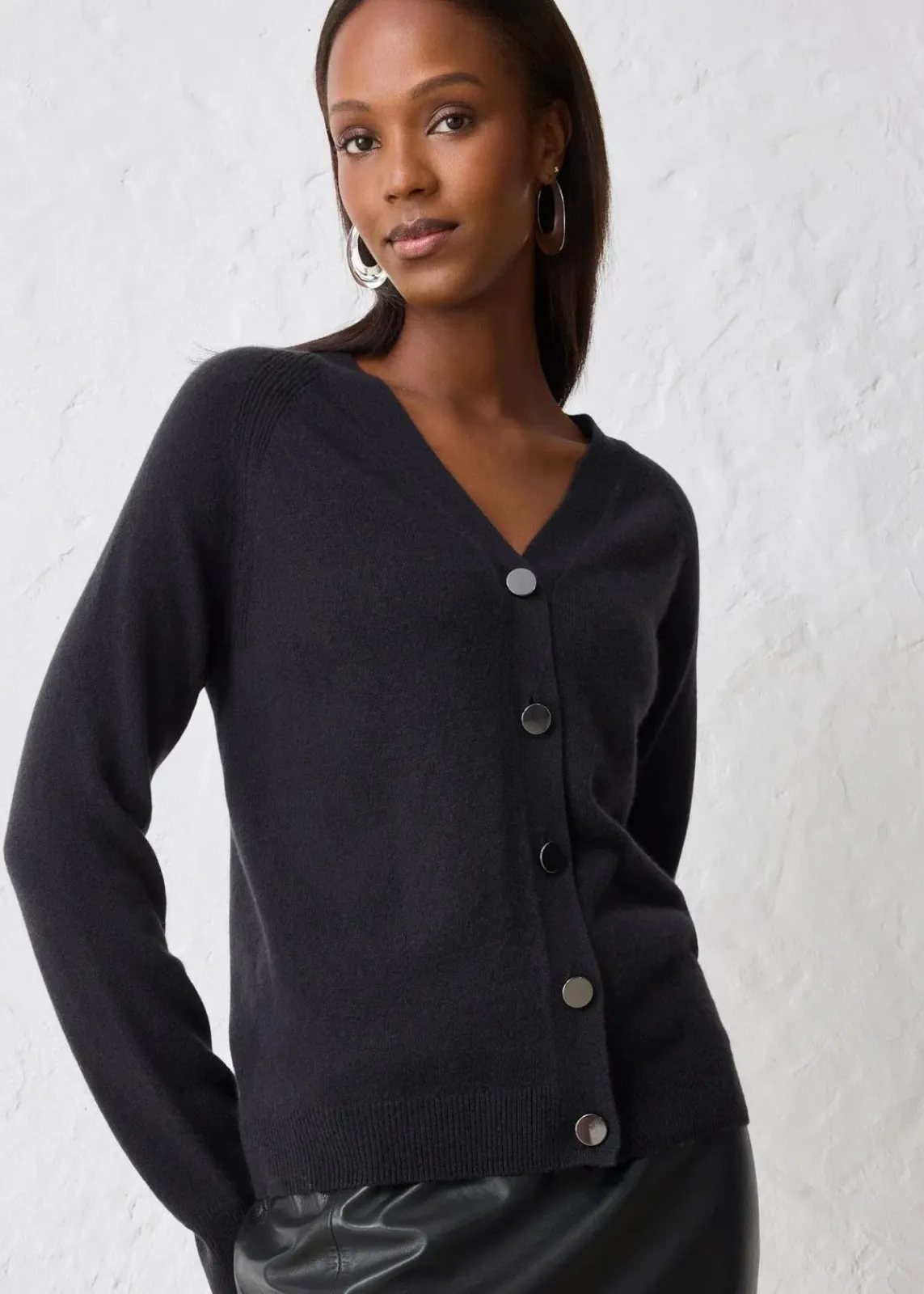 bonprix Bekleidung·Umstandsmode|Pullover & Strickjacken^Cashmerestrickjacke mit Good Cashmere Standard®-Anteil schwarz