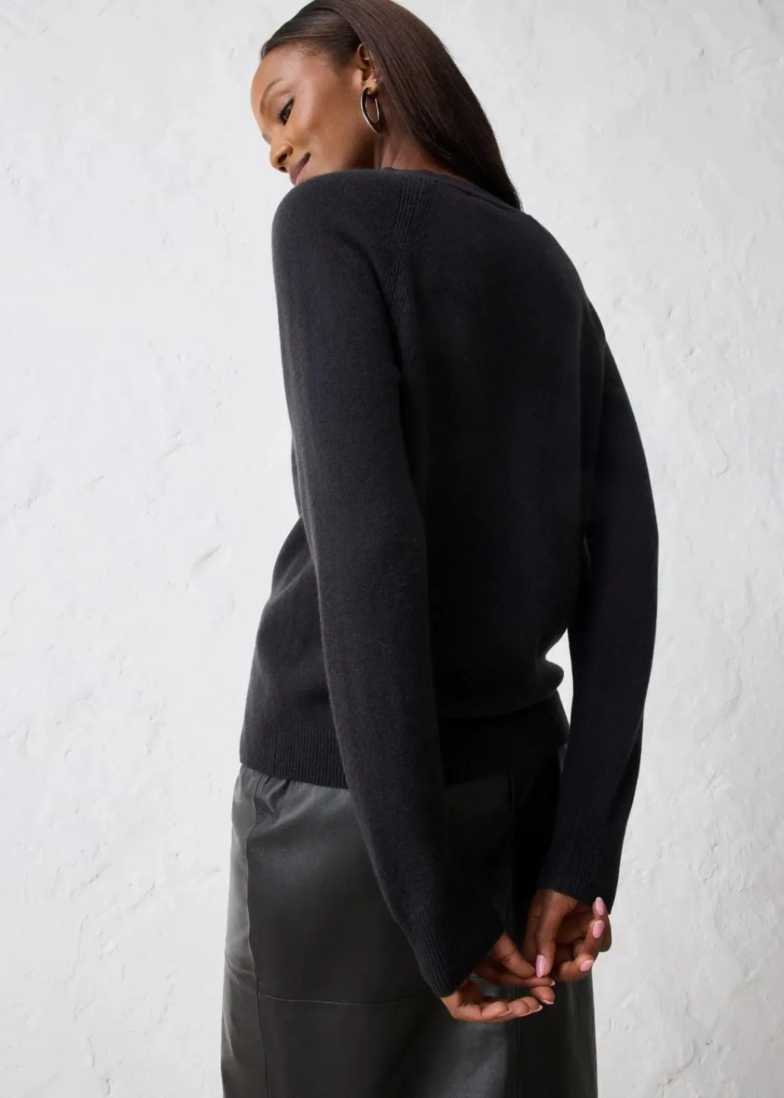 bonprix Bekleidung·Umstandsmode|Pullover & Strickjacken^Cashmerestrickjacke mit Good Cashmere Standard®-Anteil schwarz