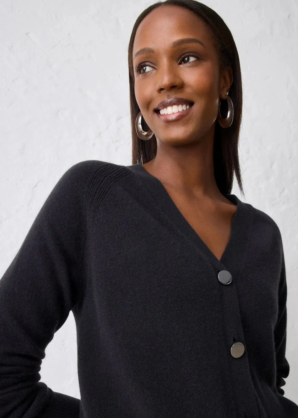 bonprix Bekleidung·Umstandsmode|Pullover & Strickjacken^Cashmerestrickjacke mit Good Cashmere Standard®-Anteil schwarz