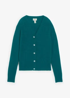 bonprix Bekleidung·Umstandsmode|Pullover & Strickjacken^Cashmerestrickjacke mit Good Cashmere Standard®-Anteil pfeffergrün