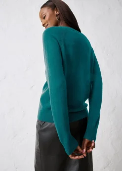 bonprix Bekleidung·Umstandsmode|Pullover & Strickjacken^Cashmerestrickjacke mit Good Cashmere Standard®-Anteil pfeffergrün