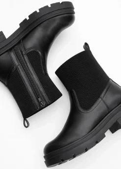 bonprix Gefütterte Winterschuhe|Stiefeletten^Chelsea Boot schwarz