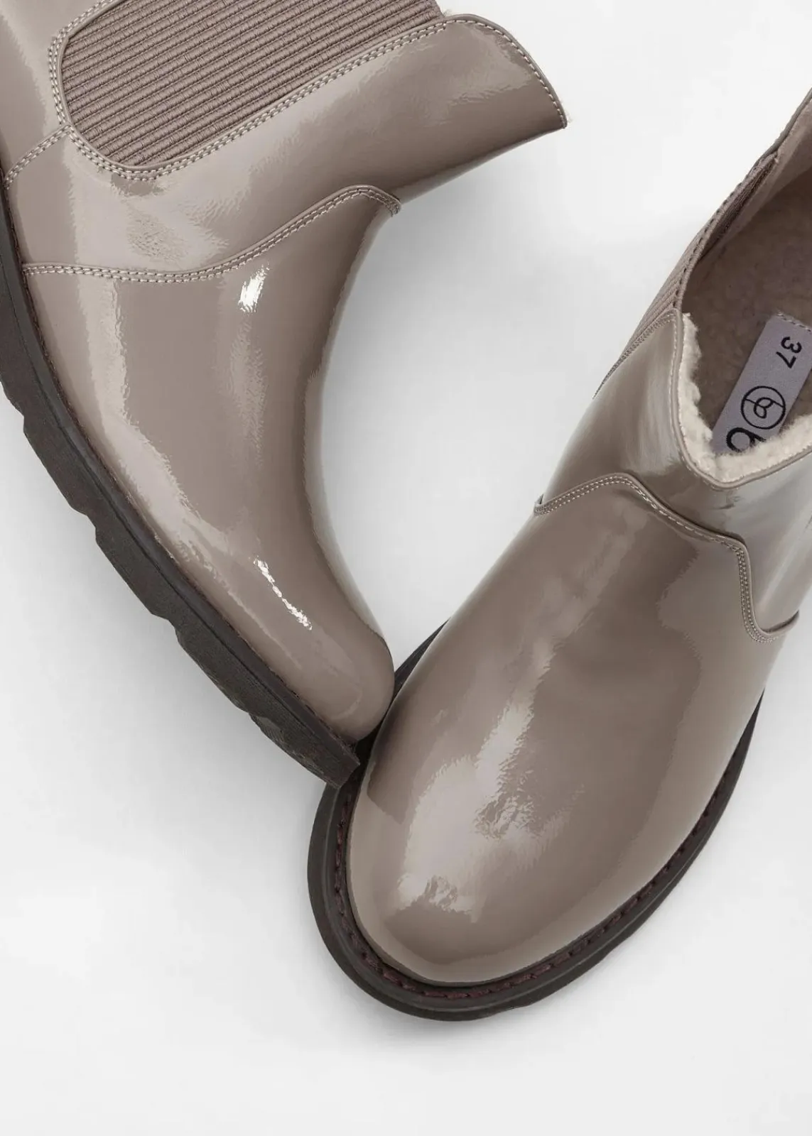 bonprix Gefütterte Winterschuhe|Stiefeletten^Chelsea Boot taupe