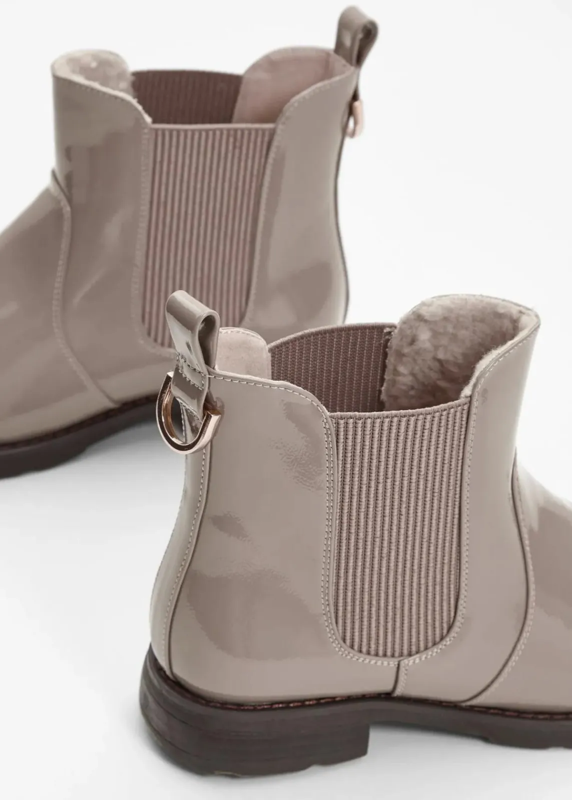 bonprix Gefütterte Winterschuhe|Stiefeletten^Chelsea Boot taupe