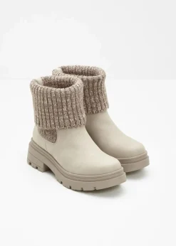 bonprix Gefütterte Winterschuhe|Stiefeletten^Chelsea Boot beige