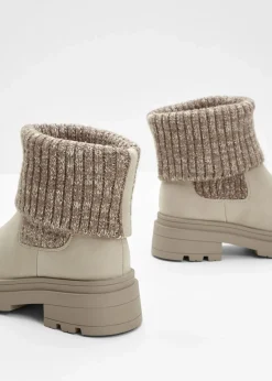 bonprix Gefütterte Winterschuhe|Stiefeletten^Chelsea Boot beige