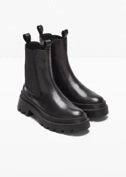 bonprix Nachhaltigere Materialien|Boots^Chelsea-Boots aus Leder schwarz
