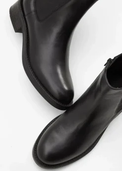 bonprix Stiefeletten|Boots^Chelsea-Boots aus Leder schwarz