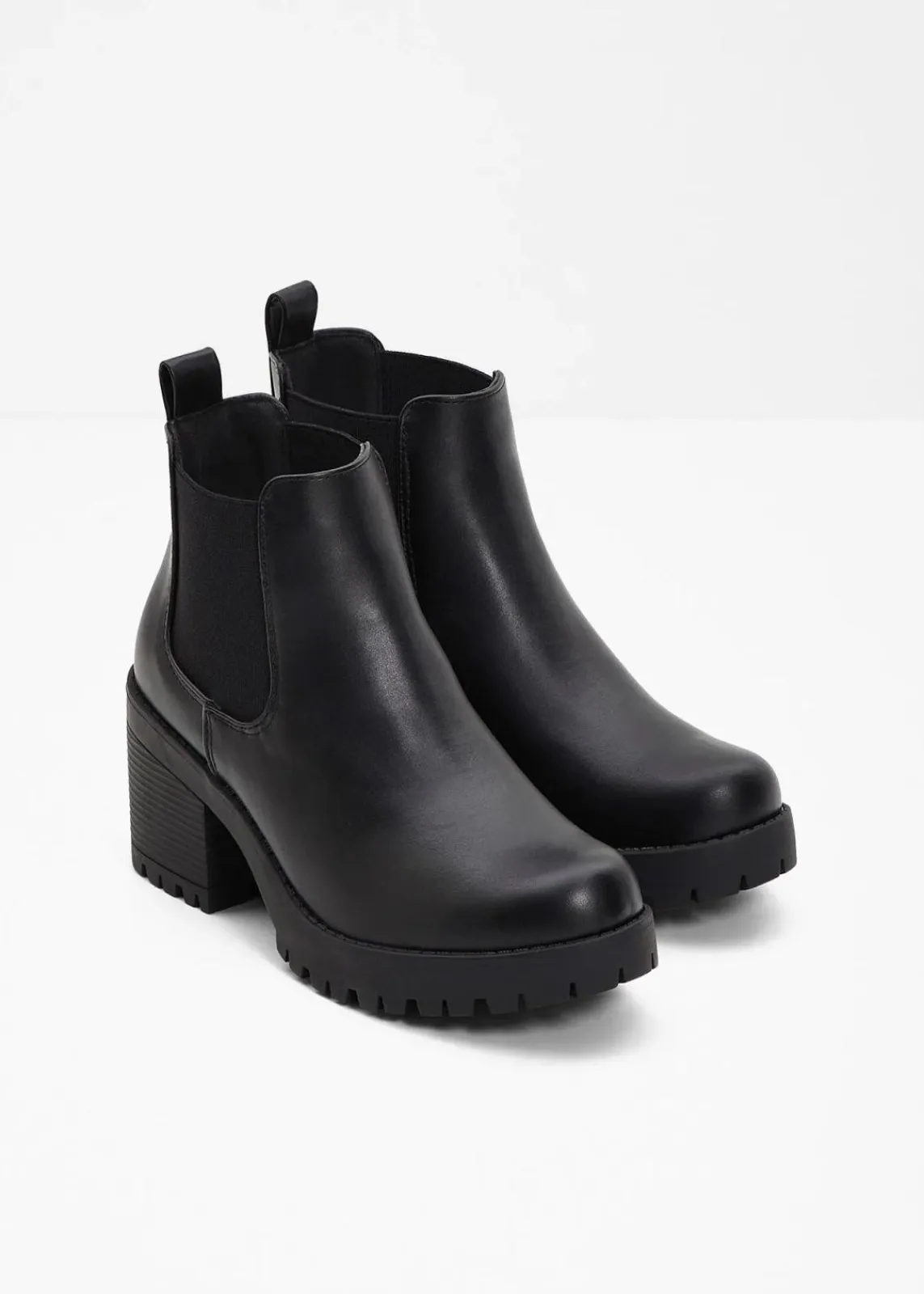 bonprix Stiefeletten|Boots^Chelsea-Boots mit Blockabsatz schwarz