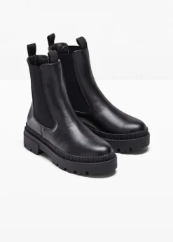 bonprix Stiefeletten|Boots^Chelsea-Boots mit Profilsohle schwarz