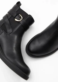 bonprix Stiefeletten|Boots^Chelsea-Boots mit Schnalle schwarz