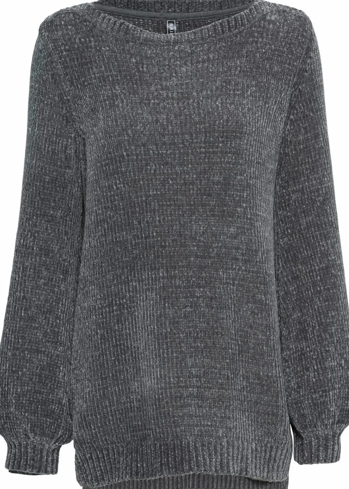 bonprix Bekleidung·Umstandsmode|Strickmode^Chenille-Longpullover anthrazit