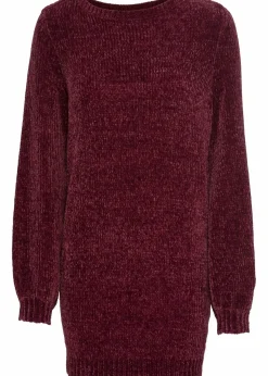 bonprix Pullover & Strickjacken|Nachhaltigere Materialien^Chenille-Longpullover ahornrot