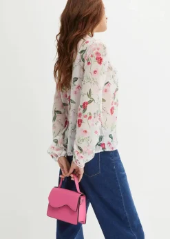 bonprix Bekleidung·Jacken & Mäntel|Blusen & Tuniken^Chiffonbluse wollweiß geblümt