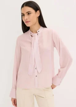 bonprix Bekleidung·Jacken & Mäntel|Blusen & Tuniken^Chiffonbluse mit abnehmbarer Schluppe mattrosa