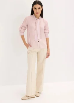bonprix Bekleidung·Jacken & Mäntel|Blusen & Tuniken^Chiffonbluse mit abnehmbarer Schluppe mattrosa