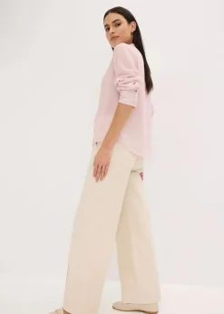 bonprix Bekleidung·Jacken & Mäntel|Blusen & Tuniken^Chiffonbluse mit abnehmbarer Schluppe mattrosa