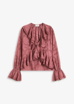 bonprix Blusen & Tuniken|Bekleidung·Jacken & Mäntel^Chiffonbluse mit leichter Transparenz softbeere