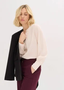 bonprix Blusen & Tuniken|Bekleidung·Jacken & Mäntel^Chiffonbluse mit Rüschen beige